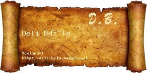 Deli Béla névjegykártya
