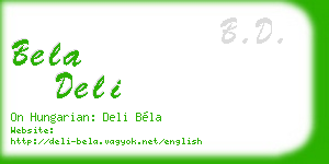 bela deli business card